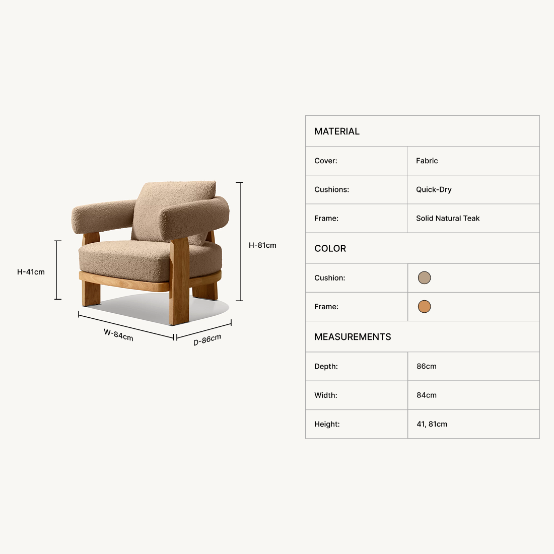 Kavien Teak Lounge Chair