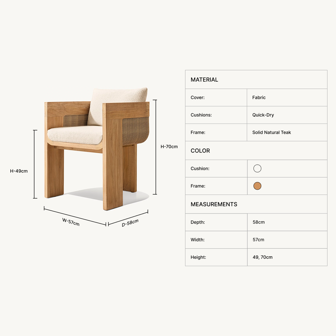 Serel Teak Dining Armchair