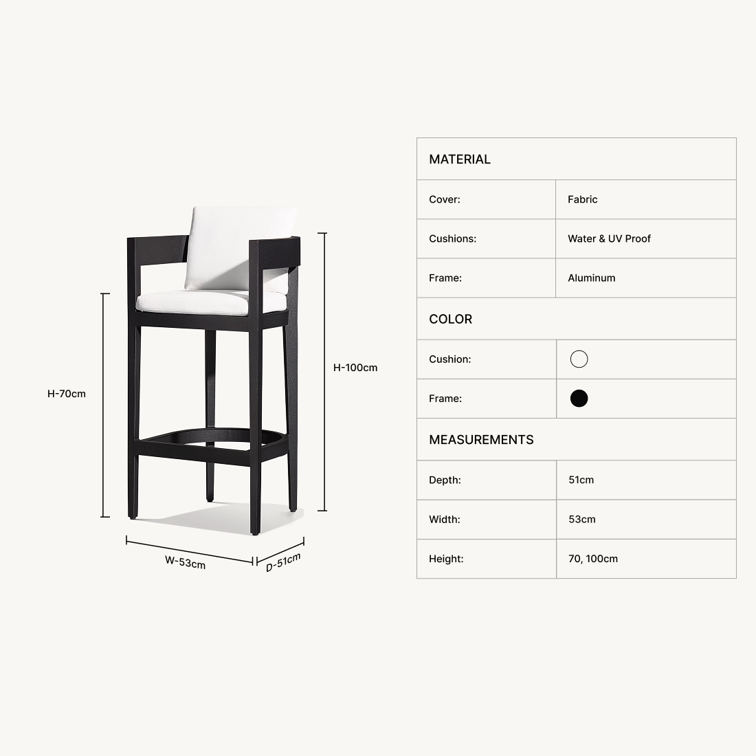 Solterra Aluminum Counter Stool