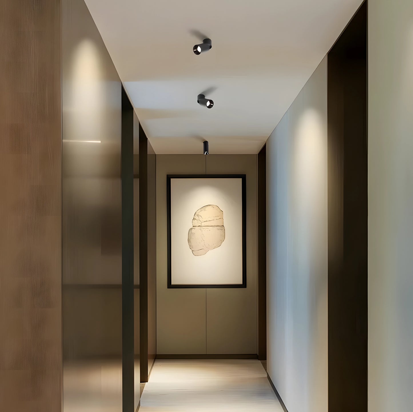 Ceiling-mounted rotatable LED spotlight