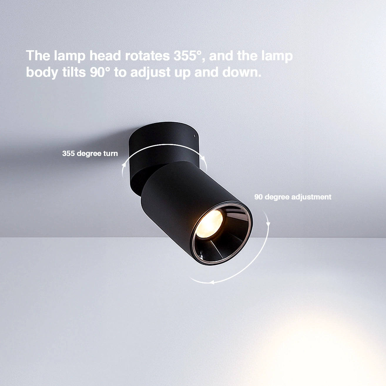 Ceiling-mounted rotatable LED spotlight
