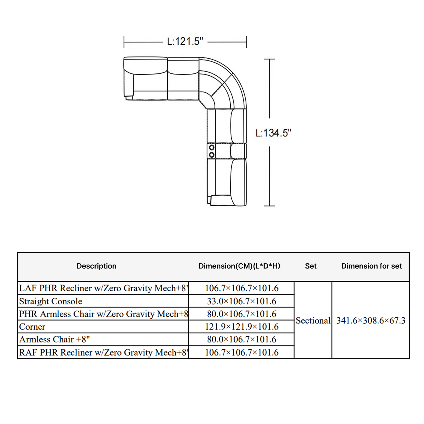 U70315HM Modular Recliner Sofa