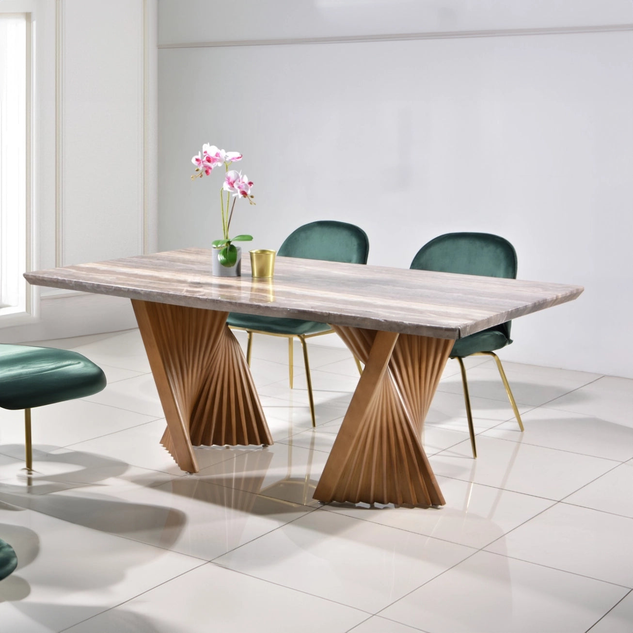 WT055 Solaro Twin-Pillar Dining Table