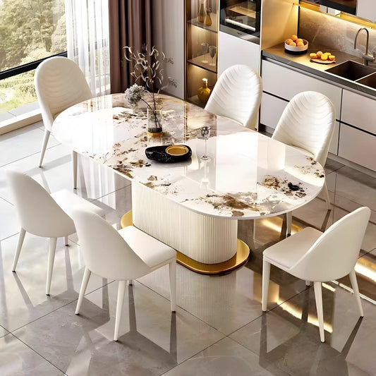 Italian Light Luxury Rock Board Dining Table