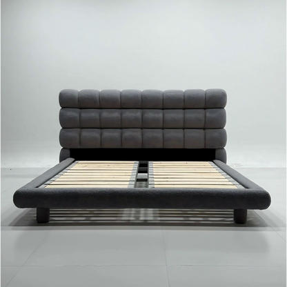 Nordic Style Home Furniture Up-holstered Fabric Bed king Size Bed High Quality Queen Bed Frame