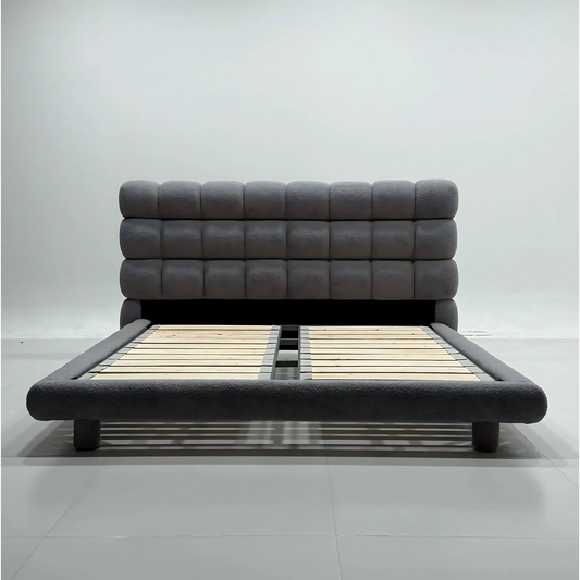Nordic Style Home Furniture Up-holstered Fabric Bed king Size Bed High Quality Queen Bed Frame