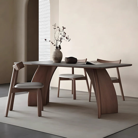 Ancient Style Solid Wood Rock Plate Dining Table Modern Simple Dining Table and Chair