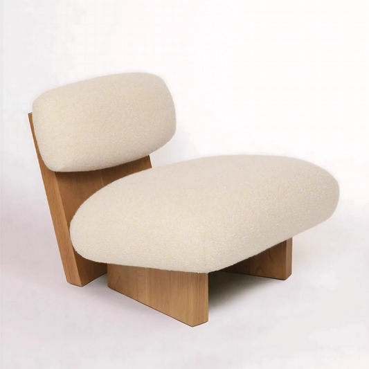 Apartment Furniture Upholstered Fabric Lounge Chair Wood Legs Single Sofa Chair