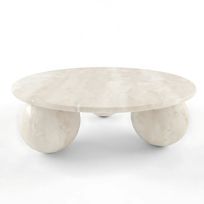 Modern Nordic Glass Fiber Reinforced Cement Round Coffee Table