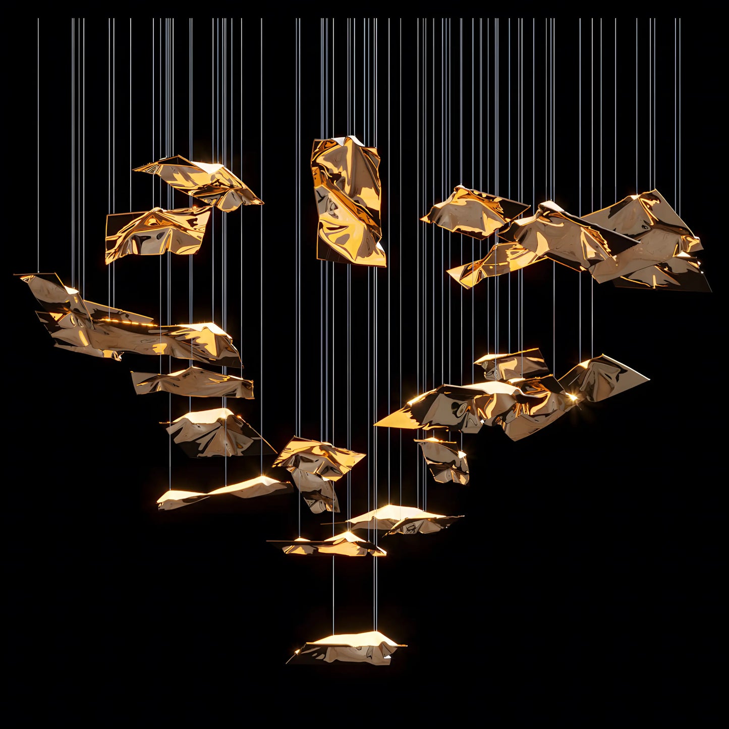 Luxury Gold Plated Pendant Chandelier
