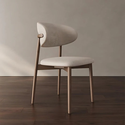 Modern Simple High Quality Ash Wood Fabric Material  Luxury Dining Chair