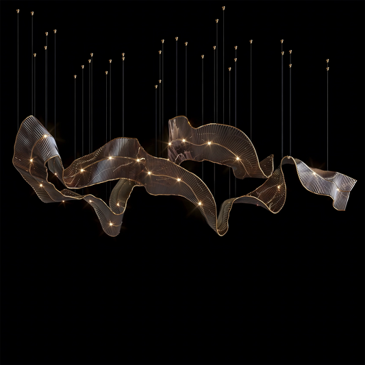 Large Silk Ribbon Shape Ceiling Hanging Lamp