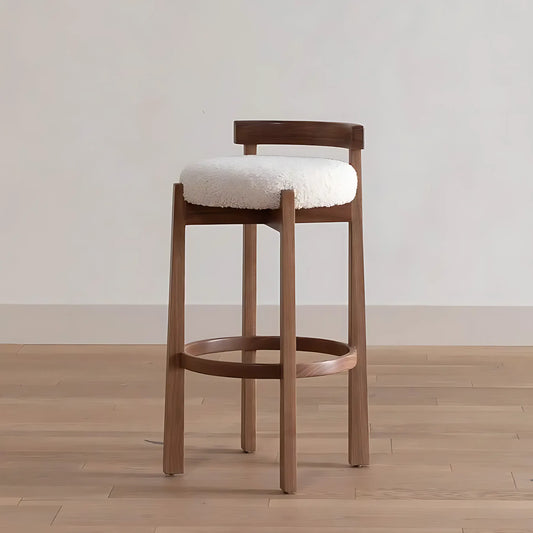 Solid Ash Wooden Boucle bar Chair Luxury Chairs for Dining Room