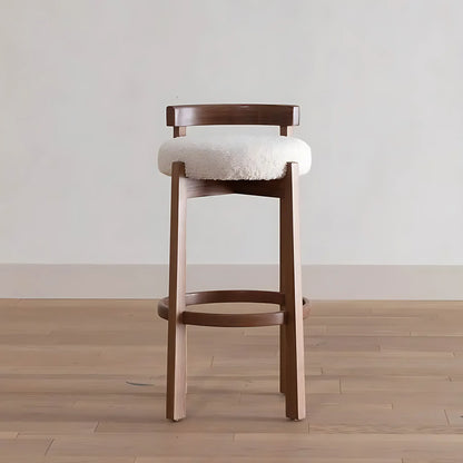 Solid Ash Wooden Boucle bar Chair Luxury Chairs for Dining Room