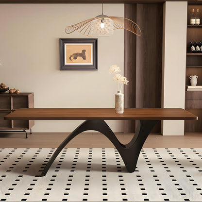 Wood Dining Table French Retro Rectangular