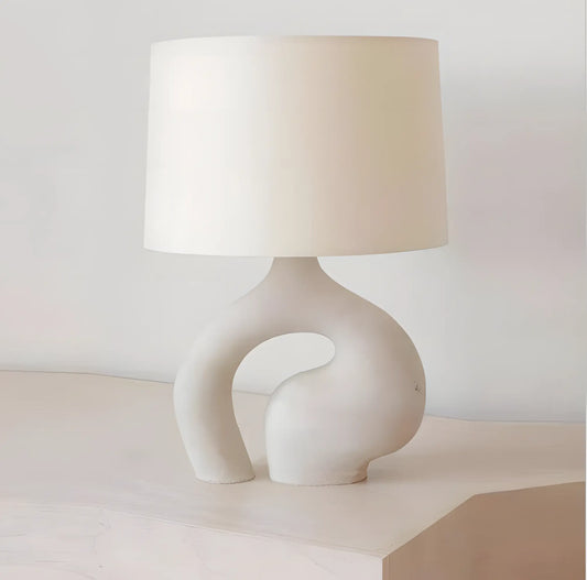 Modern Creative Design White Plater Base with Lampshade Table Lamp