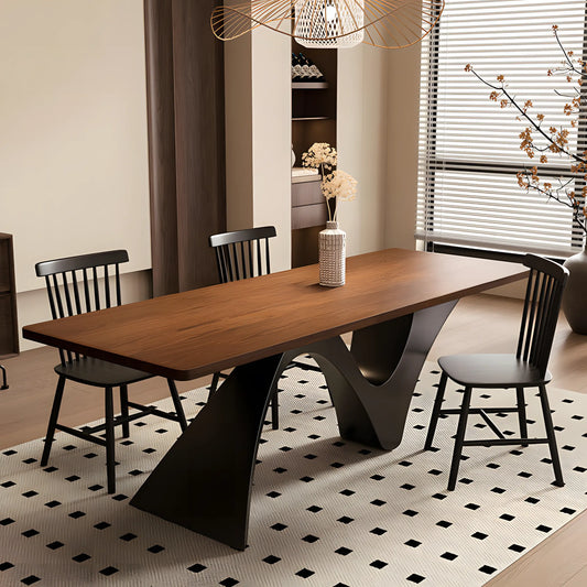 Wood Dining Table French Retro Rectangular
