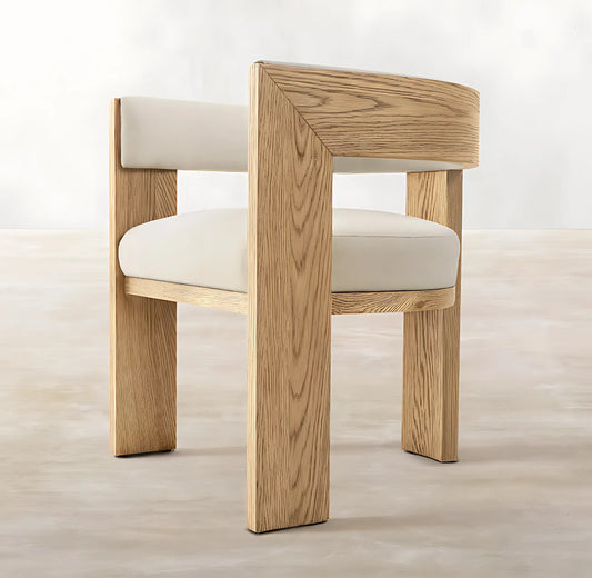 Modern Style Solid Ash Wooden  Fabric Dining Chair