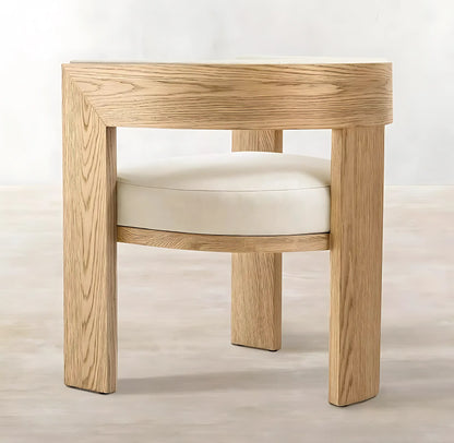 Modern Style Solid Ash Wooden  Fabric Dining Chair
