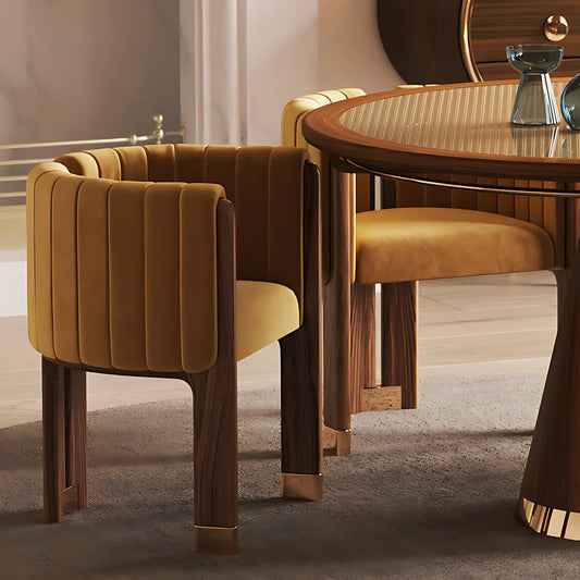 Italian Design Ash Wooden Velvet Upholstery Dining Chair