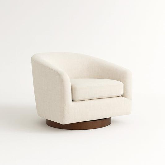 Modern Round Barrel Velvet Accent Armchair