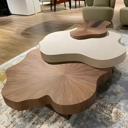 Cream Clouds Solid Wood Coffee Table