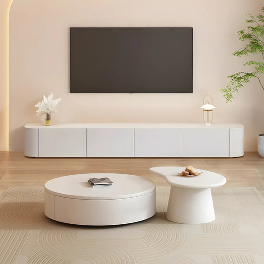 Modern Simple Living Room Nordic Rock Panel Solid Wood TV Console