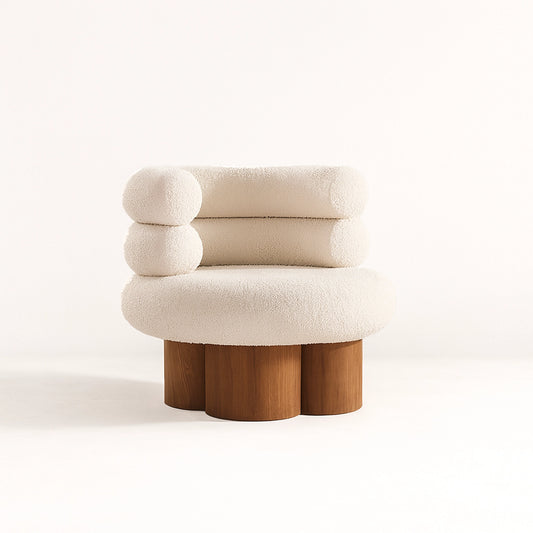 French Middle Cream Wind Marshmallow Single Sofa Chair