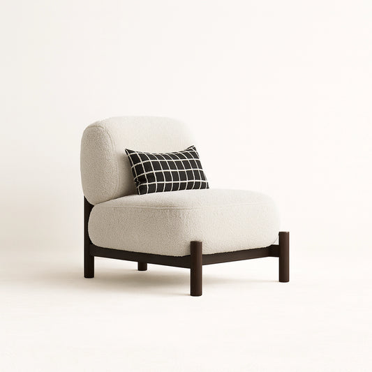 Cream Antique Living Room Single Sofa Designer