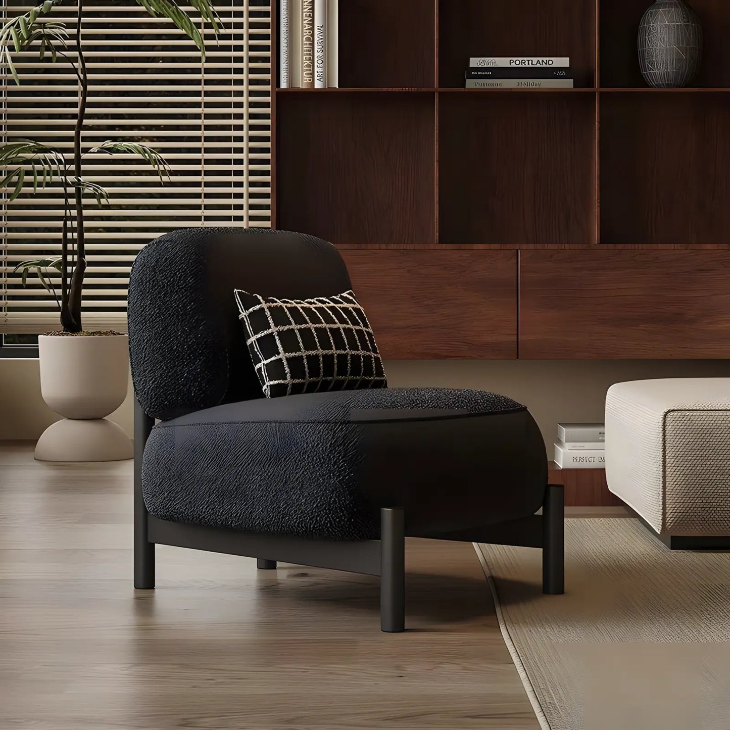 Cream Antique Living Room Single Sofa Designer