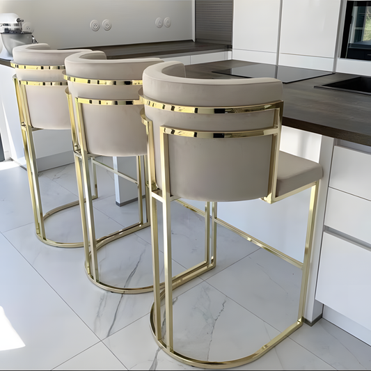 Honeycomb Backrest Stainless Steel Frame Home Cafe Bar High Chair