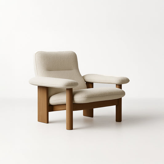 Medieval Wabi-Sabi Solid Wood Designer Single Sofa Chair