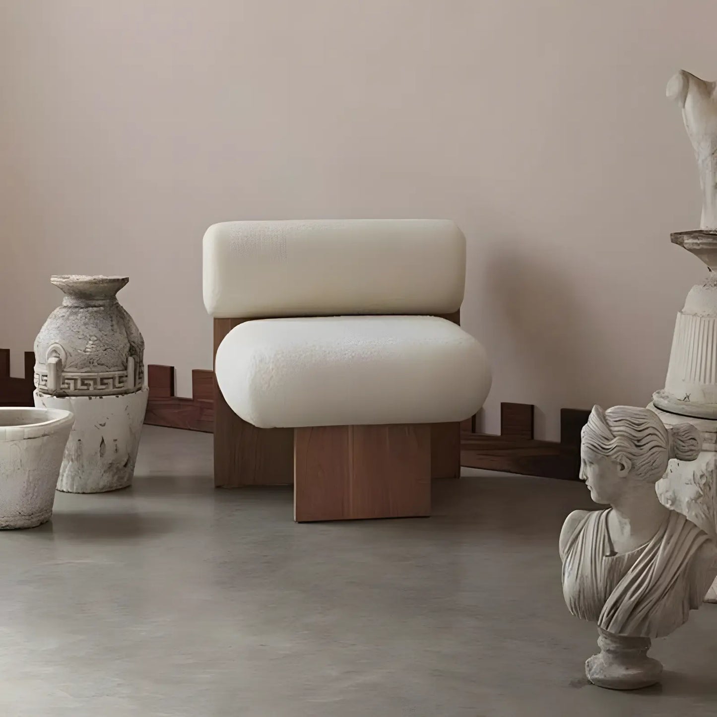Casual Single Sofa Chair Solid Wood Designer