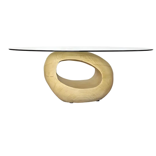 Modern Luxury Glass Fiber Reinforced Concrete Wood Color Coffee Table