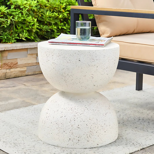 Modern Decorative Glass Fiber Reinforced Concrete White Side Table