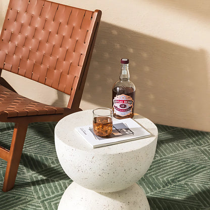 Modern Decorative Glass Fiber Reinforced Concrete White Side Table