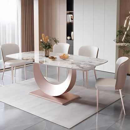 Light Luxury Light Rock Plate Dining Table