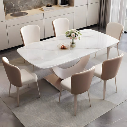 Light Luxury Light Rock Plate Dining Table