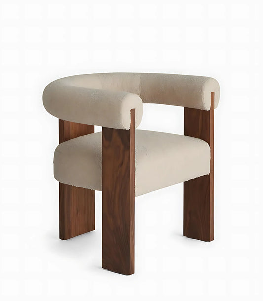 Nordic Design Ash Wood  Fabric High Density Rebound Foam Luxurious Dining Chair