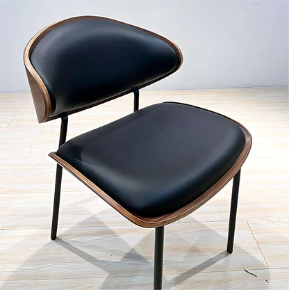 Nordic Modern Luxury Wood Leather Dining Chairs