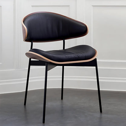Nordic Modern Luxury Wood Leather Dining Chairs