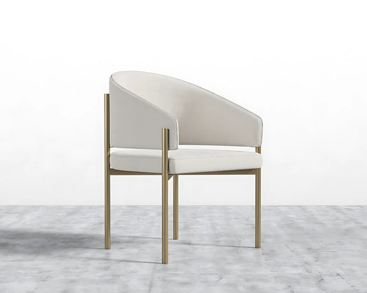 Minimalist Style Stainless Steel Frame  Fabric Dining Chair