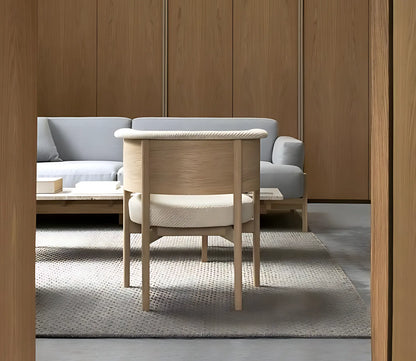 Fabric Round Back Great comfort Modern Dining Chair