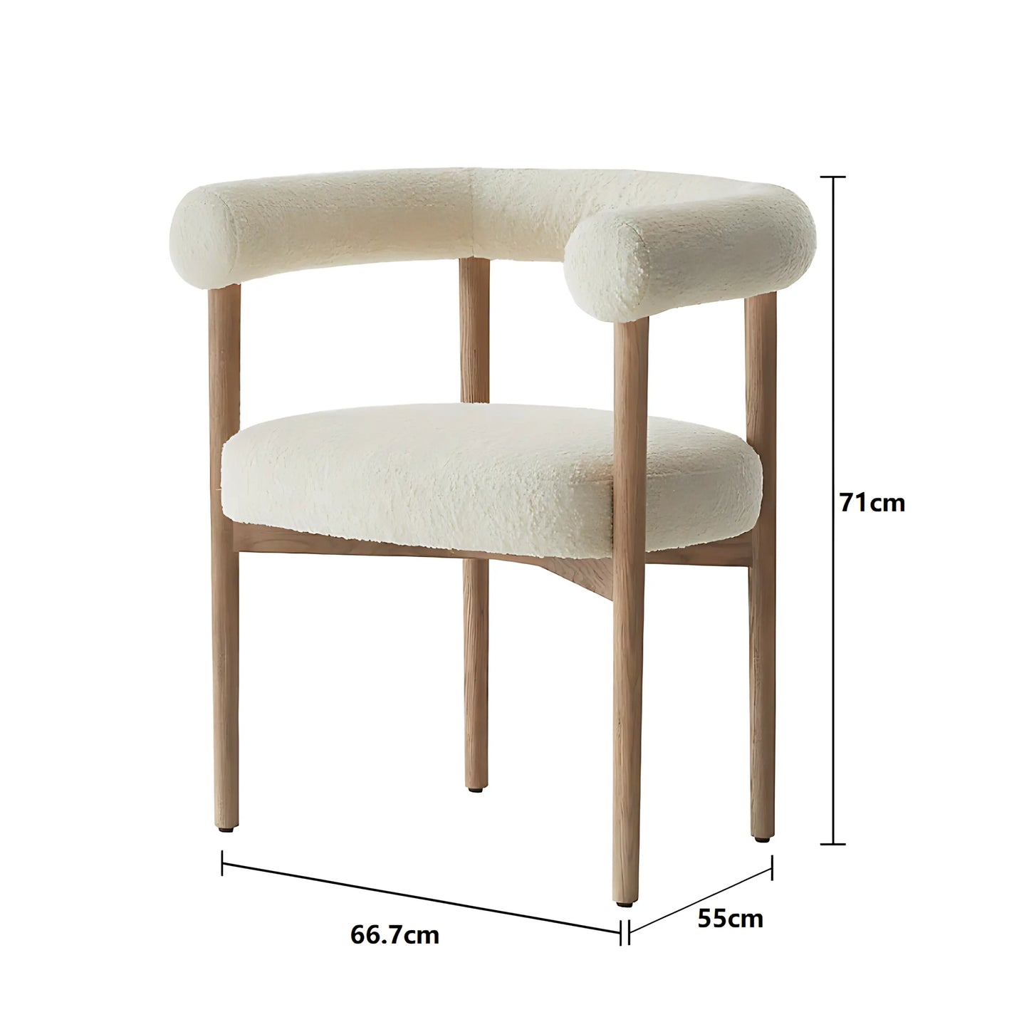 Luxury Design Ash Wood Frame White Dining Chair