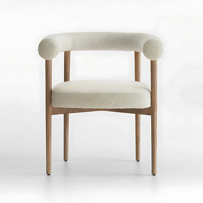 Luxury Design Ash Wood Frame White Dining Chair