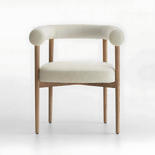 Luxury Design Ash Wood Frame White Dining Chair