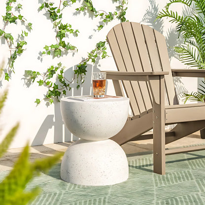 Modern Decorative Glass Fiber Reinforced Concrete White Side Table