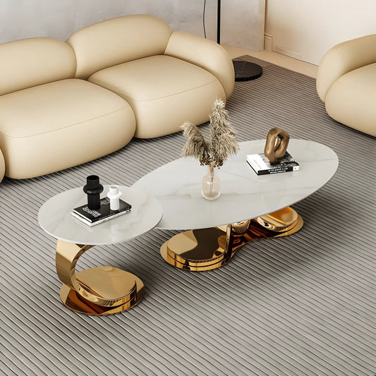 Light Luxury Light Rock Panel Coffee Table