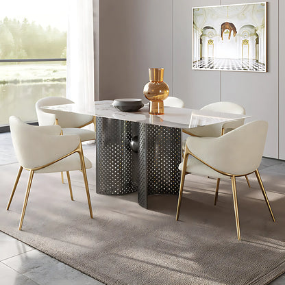 Nordic Modern Stainless Steel Frame  Fabric Dining Chair