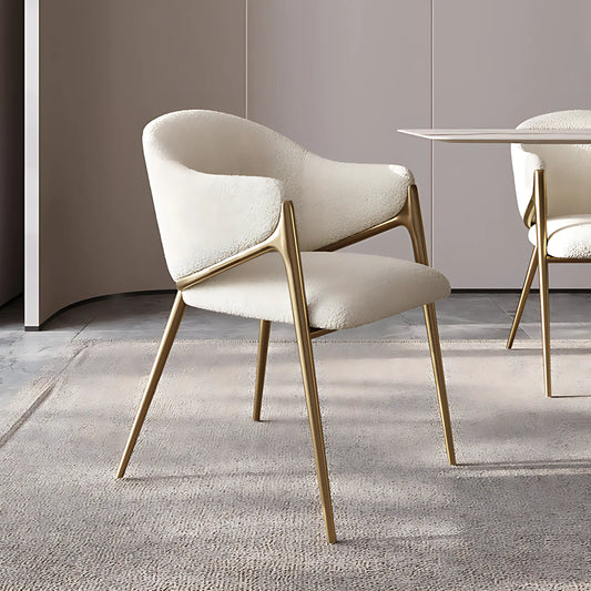 Nordic Modern Stainless Steel Frame  Fabric Dining Chair